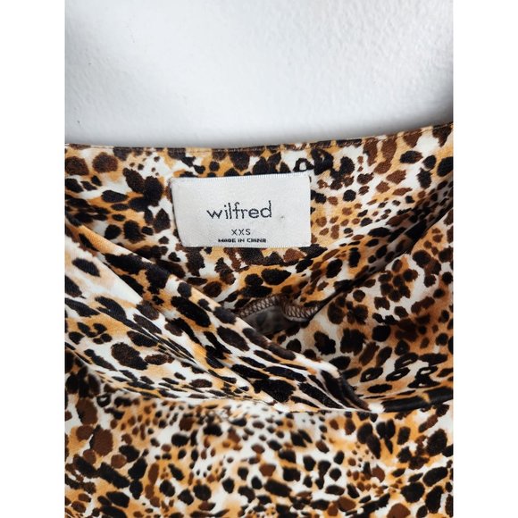 Aritzia Wilfred Women's Sz. XXS Mini Leopard Print Adjustable Fitted Dress - Picture 2 of 7